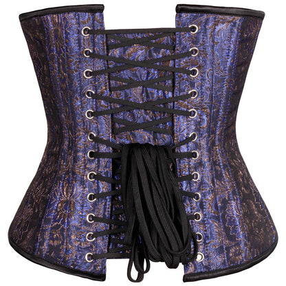 Elisbat Purple Authentic Steel Boned Waist Reducing Underbust Corset - Corset Revolution